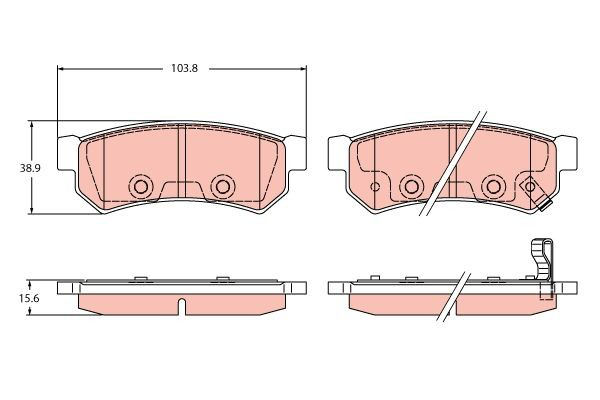 Pastillas freno traseras para Chevrolet Spark (Matiz)  M300