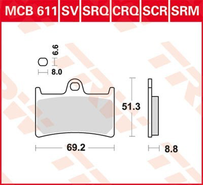 MCB611SV TRW Pastillas delanteras