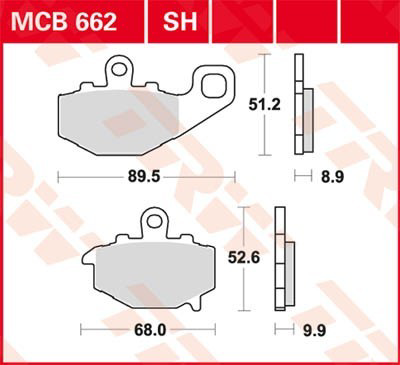 MCB662 TRW Pastillas freno traseras