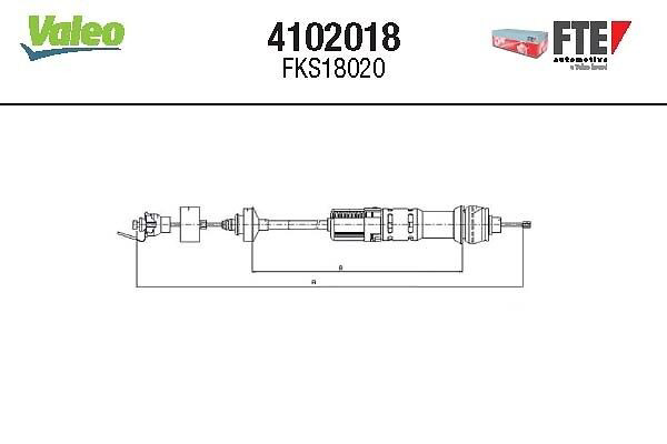 4102018 VALEO Cable de accionamiento del embrague