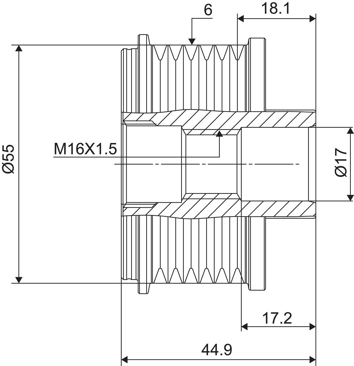 Polea alternador 56334MG Maxgear