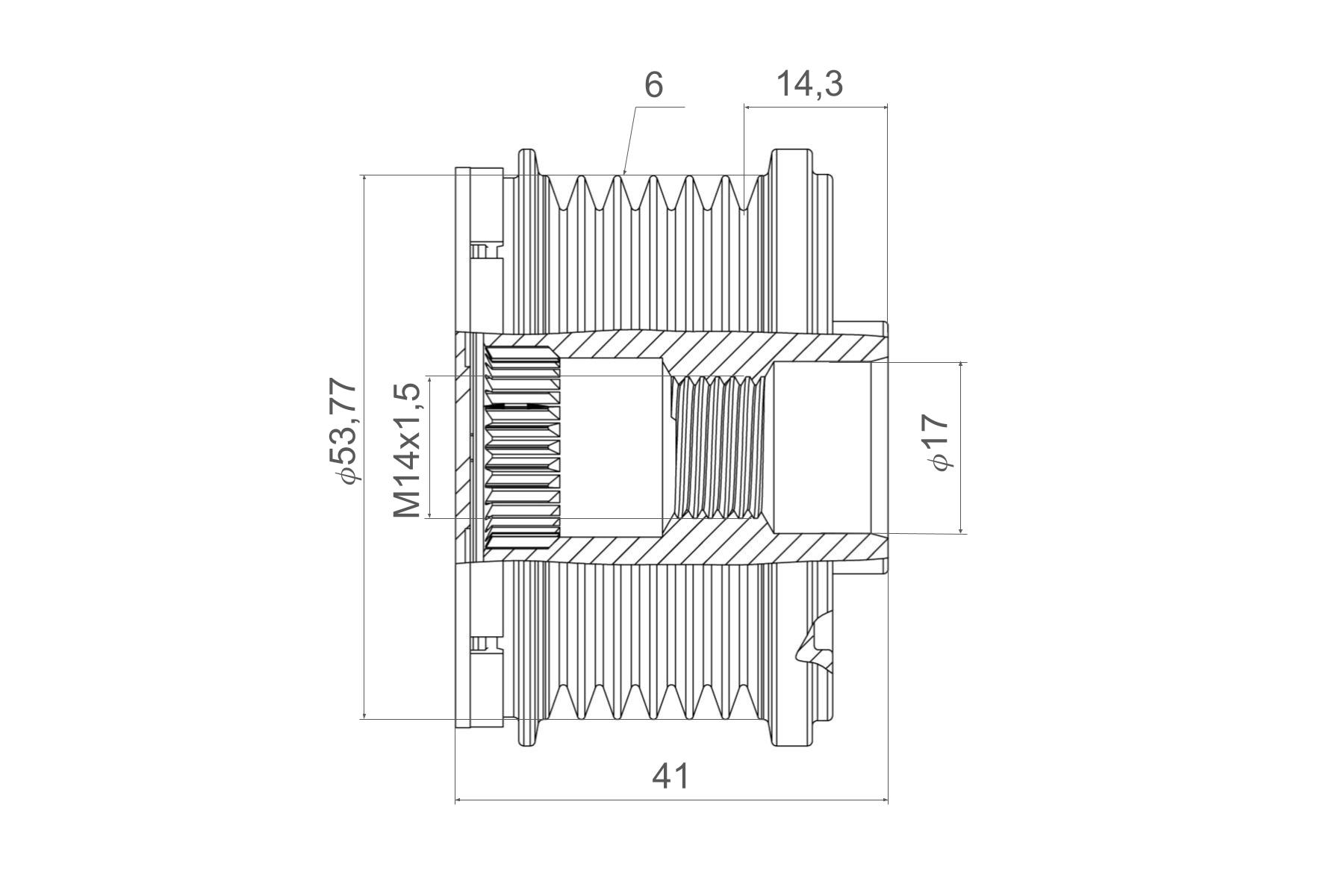 Polea de alternador para Peugeot 5008 II ()