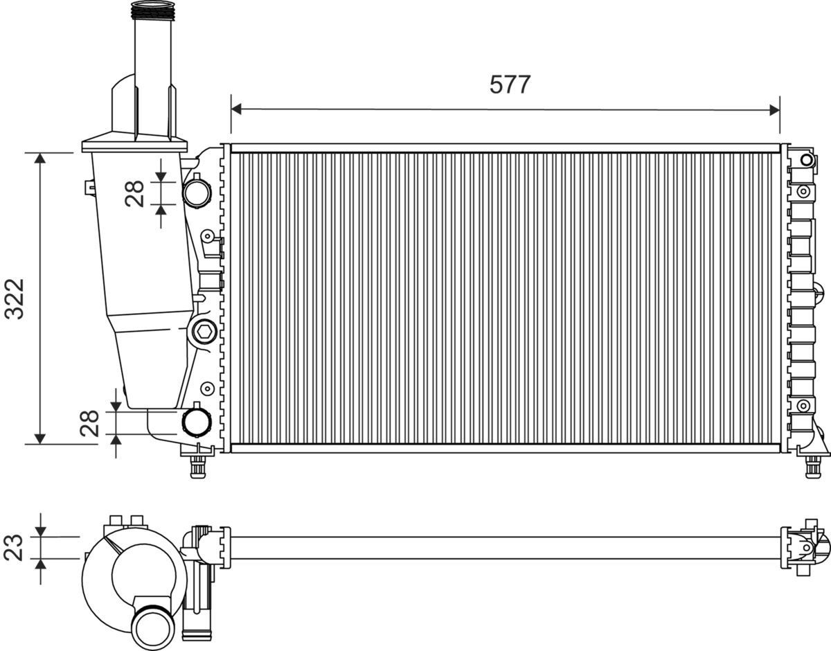 Radiador de água Fiat Punto 