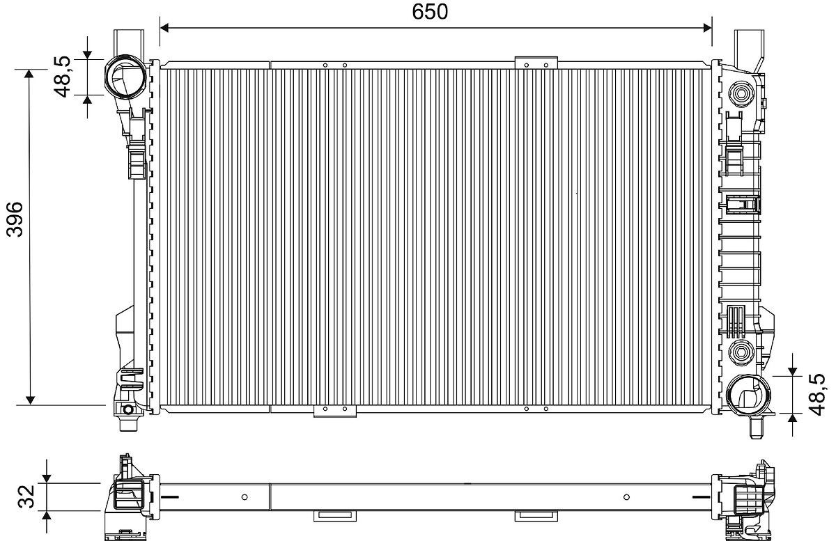 Radiador de água para Mercedes C  (W203)