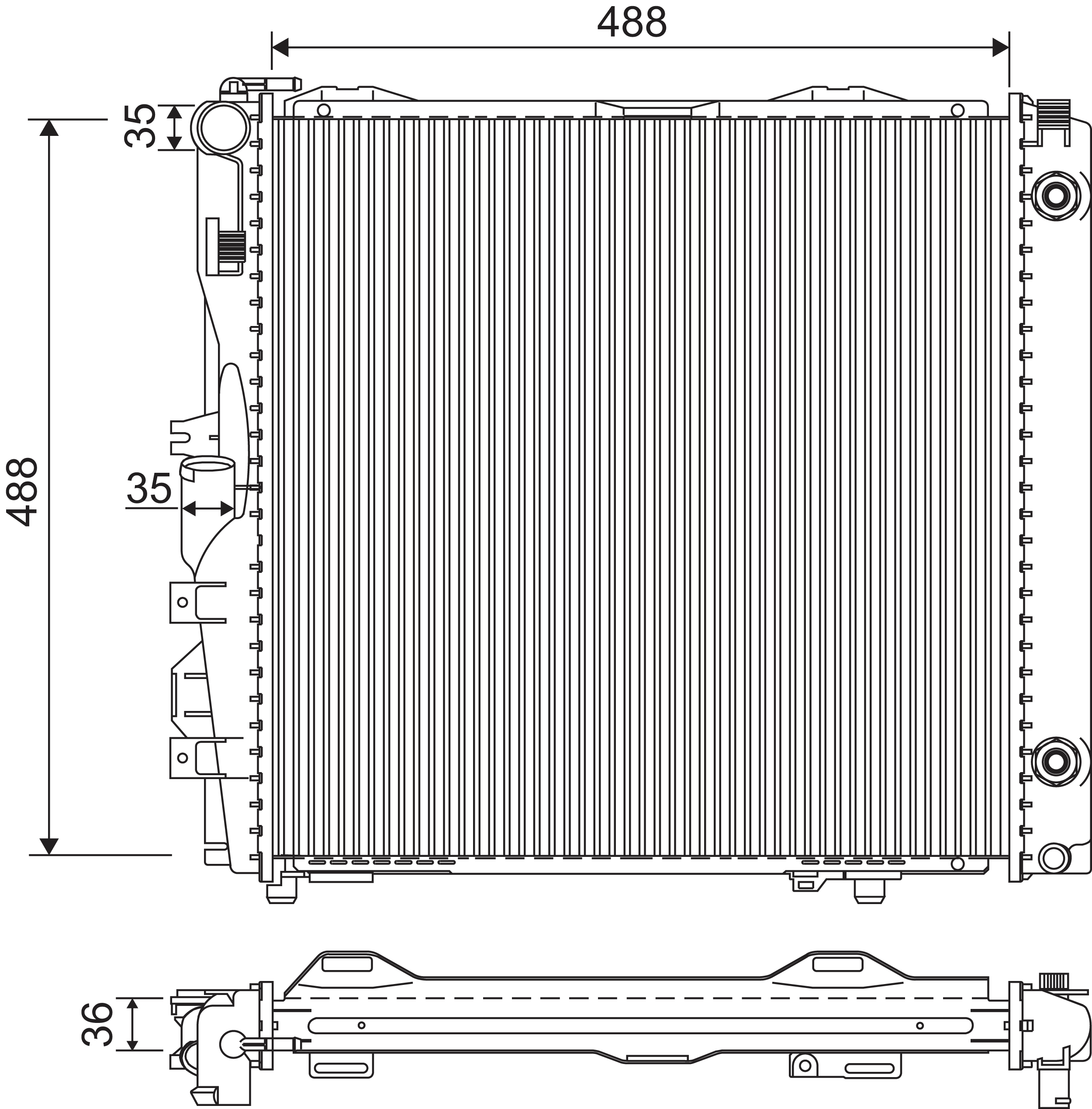 Radiador para Mercedes S W126