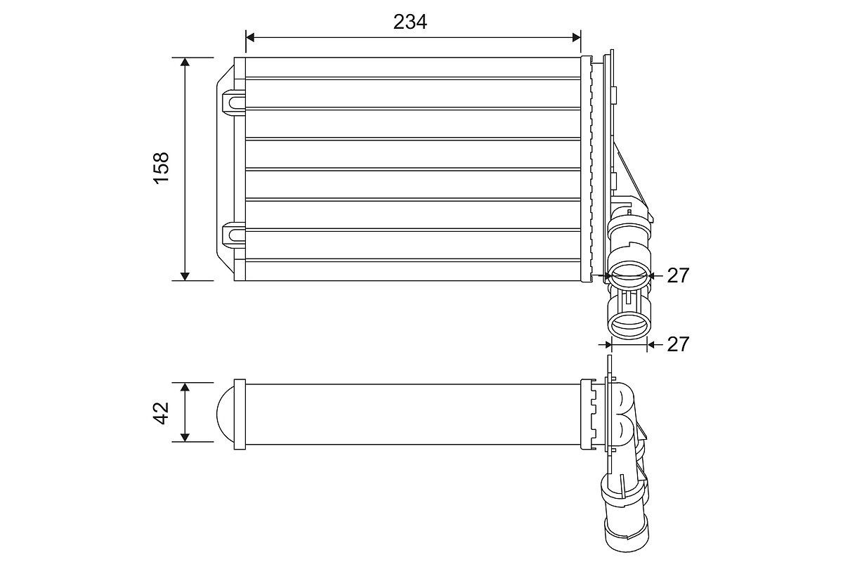 Radiador calefacción 8FH351311284 HELLA
