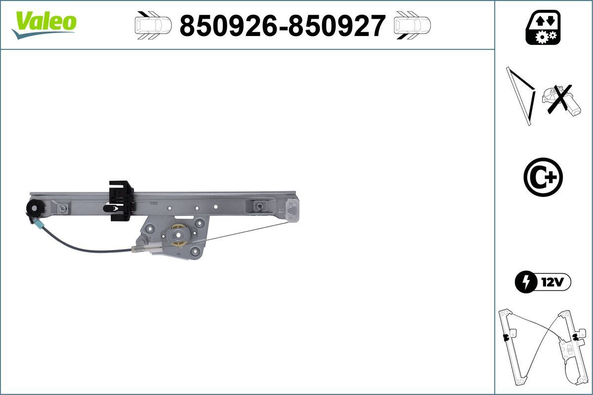 Mecanismo de elevalunas de la puerta trasera izquierda VALEO 850926 precio, desde 24,06 EUR