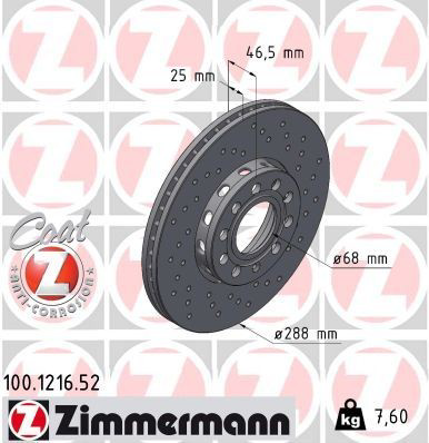 Comprar 100121652 Zimmermann Freno de disco delantero