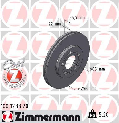 Disco de freno 100123320 Zimmermann