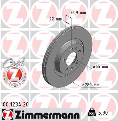 Comprar 100123420 Zimmermann Freno de disco delantero