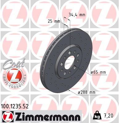 Comprar 100123552 Zimmermann Freno de disco delantero