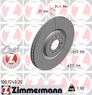 Frenos delanteros Zimmermann 100124020 precio, desde 52,55 EUR