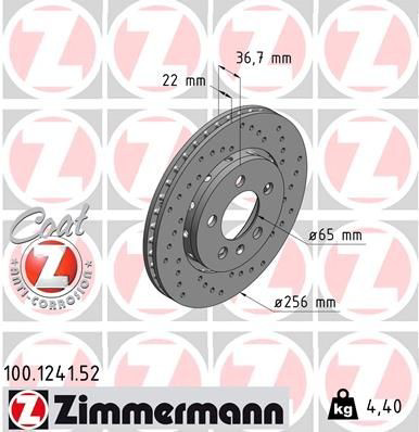 Comprar 100124152 Zimmermann Disco de freno trasero