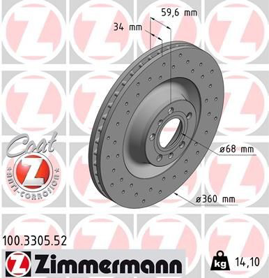 Frenos delanteros Zimmermann 100330552 precio, desde 80,82 EUR