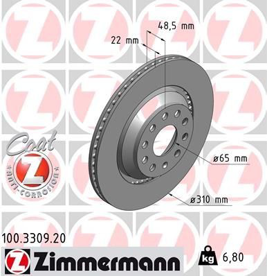 100330920 Zimmermann Freno de disco trasero