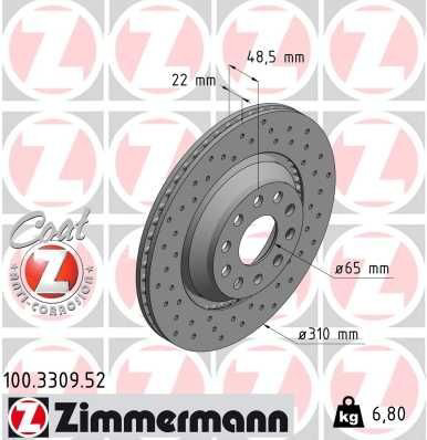 100330952 Zimmermann Freno de disco trasero