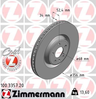 Comprar 100335720 Zimmermann Freno de disco delantero