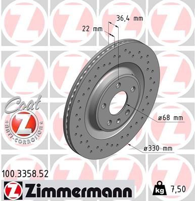 Disco de freno trasero Zimmermann 100335852 precio, desde 59,65 EUR