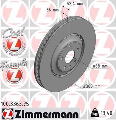 Frenos delanteros Zimmermann 100336375 precio, desde 410,76 EUR