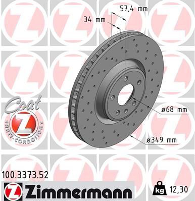 Disco de freno 100337352 Zimmermann