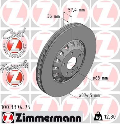 Disco de freno 100337475 Zimmermann