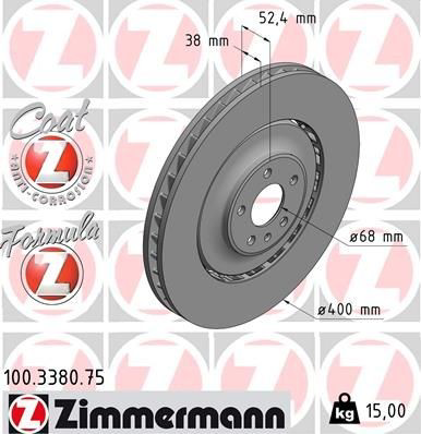 Comprar 100338075 Zimmermann Freno de disco delantero