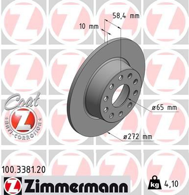100338120 Zimmermann Freno de disco trasero