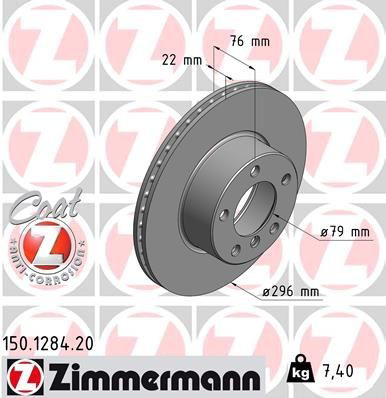 Disco de freno delantero Zimmermann 150128420