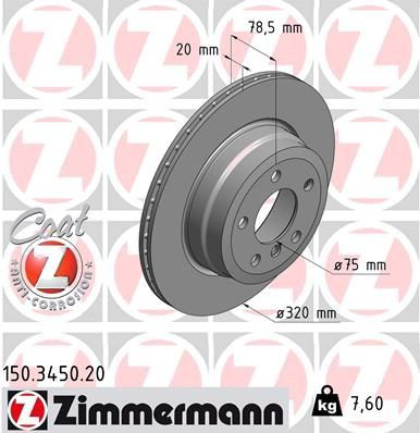 150345020 Zimmermann Freno de disco trasero