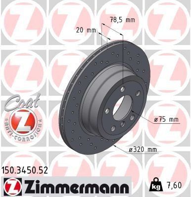 Disco de freno trasero Zimmermann 150345052 precio, desde 57,97 EUR