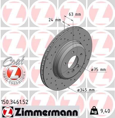 Disco de freno trasero Zimmermann 150346152 precio, desde 72,60 EUR