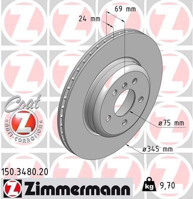 Disco de freno trasero Zimmermann 150348020 precio, desde 96,44 EUR