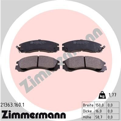 Comprar 213631601 Zimmermann Pastillas delanteras de freno