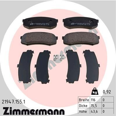 219471551 Zimmermann Pastillas freno traseras