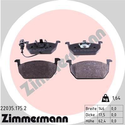 Pastillas freno delanteras Zimmermann 220351752 precio, desde 36,22 EUR