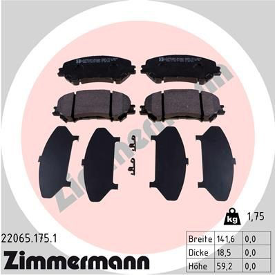 Pastillas de freno 220651751 Zimmermann