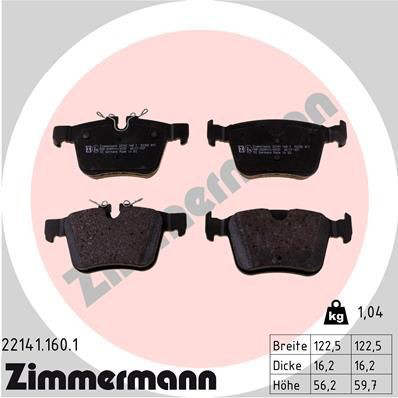 Pastillas traseras de freno Zimmermann 221411601 precio, desde 22,81 EUR