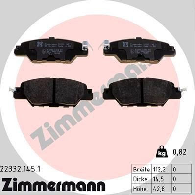 Pastillas traseras Zimmermann 223321451