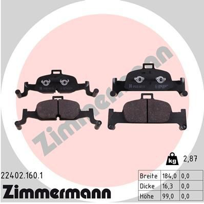Pastillas freno delanteras Zimmermann 224021601 precio, desde 58,08 EUR