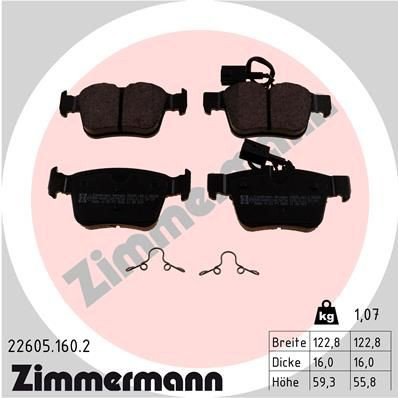 Pastillas traseras de freno Zimmermann 226051602 precio, desde 40,61 EUR