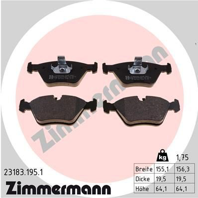 Pastillas de freno 231831951 Zimmermann