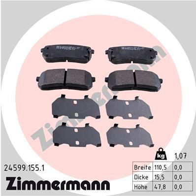 245991551 Zimmermann Pastillas freno traseras