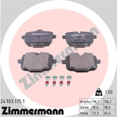 Comprar 247031751 Zimmermann Pastillas de freno traseras