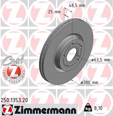 Disco de freno 250135320 Zimmermann
