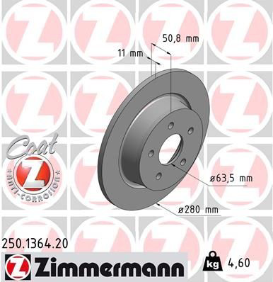 250136420 Zimmermann Freno de disco trasero