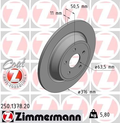 250137820 Zimmermann Freno de disco trasero