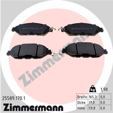 Pastillas de freno delanteras Zimmermann 255891701