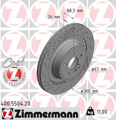 400550420 Zimmermann Freno de disco trasero