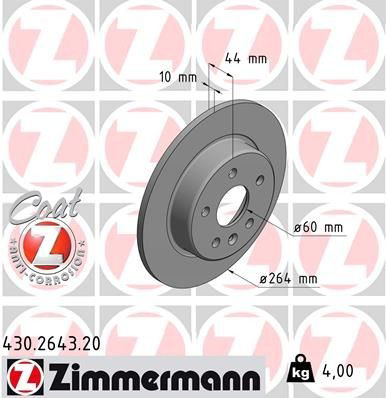 430264320 Zimmermann Freno de disco trasero