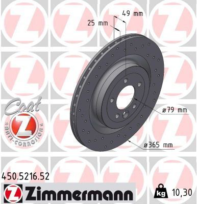 450521652 Zimmermann Freno de disco trasero